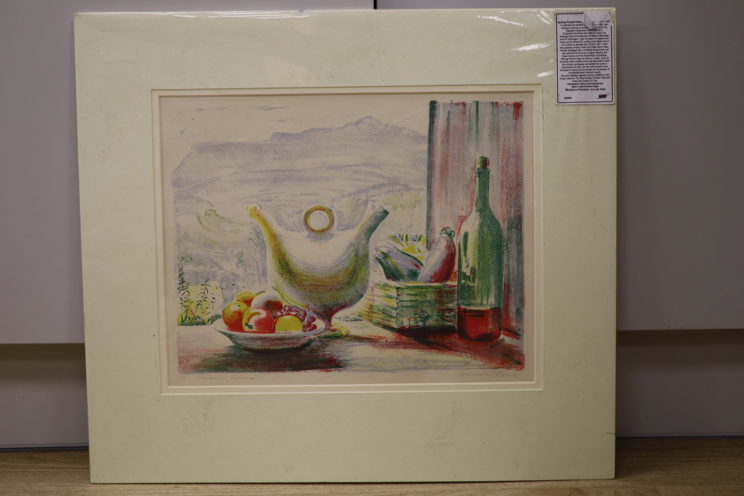Sydney Russell Reeve (b.1895), lithograph, 'Window in Provence’, signed, 32 x 40cm, unframed. Condition - fair